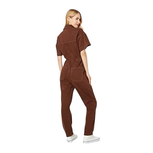 Free People Marci Short Sleeve Jumpsuit. Pinecone Brown #1677 - Picture 3 of 8